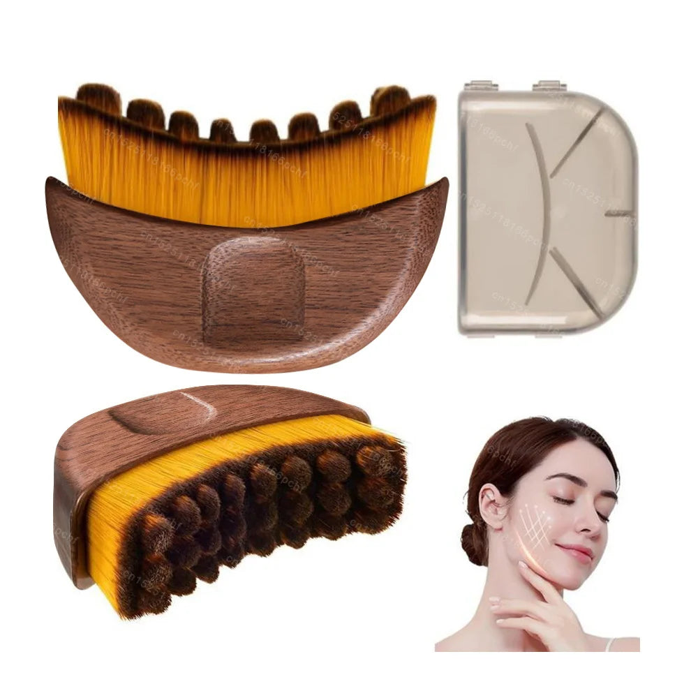 Wooden Facial Gua Sha Massager Brush For Lymphatic Drainage