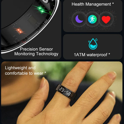 Smart Fitness Ring With LED Screen And Health Tracking