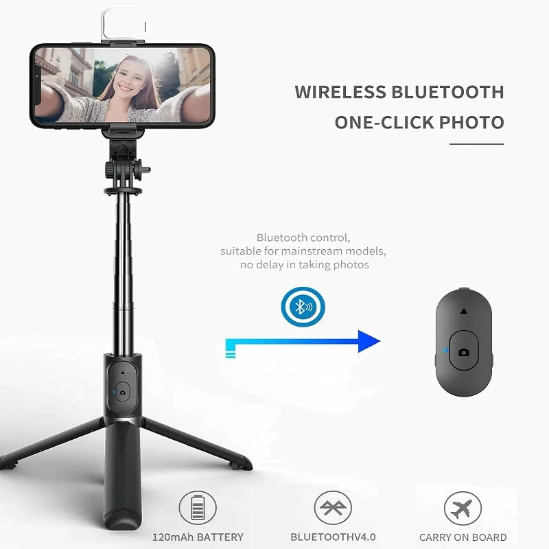 Bluetooth Selfie Stick Tripod with Gimbal Stabilizer