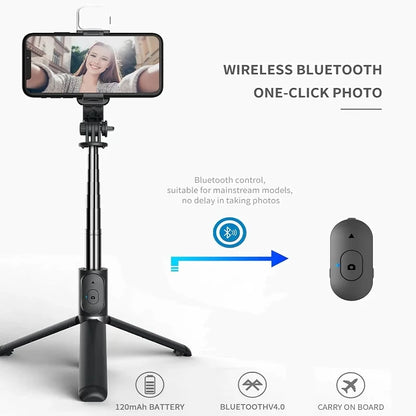 Bluetooth Selfie Stick Tripod with Gimbal Stabilizer