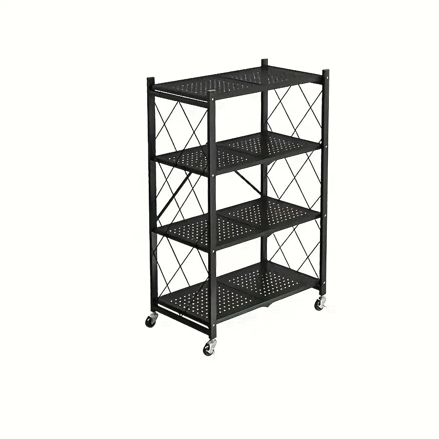 Foldable Metal Storage Shelving Unit with Wheels