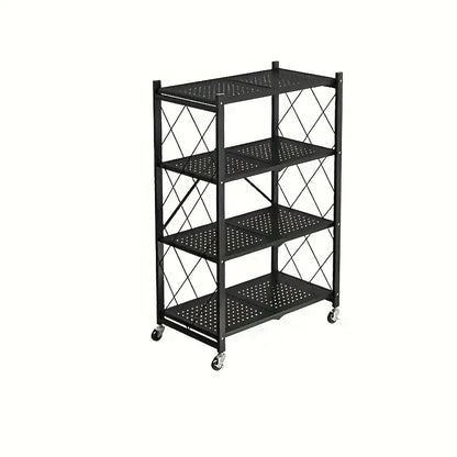 Foldable Metal Storage Shelving Unit with Wheels
