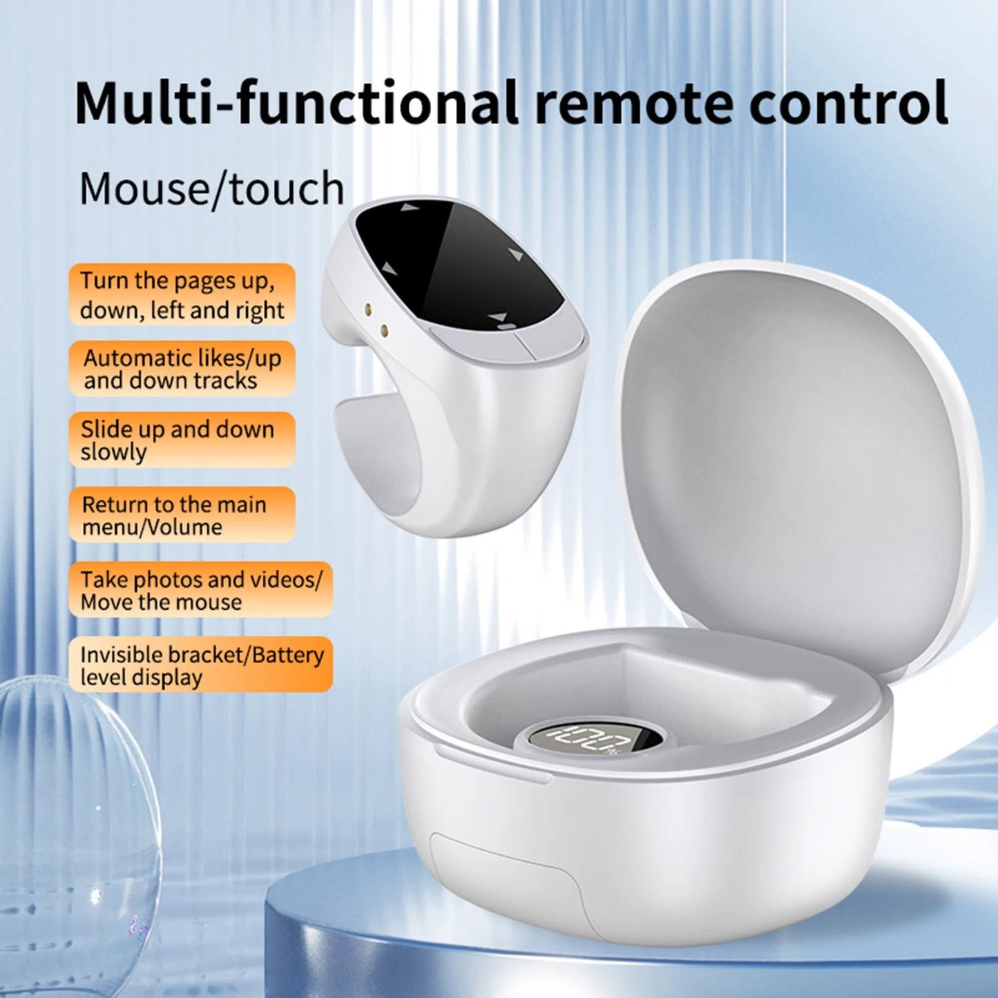 Bluetooth Page Turner Ring Remote Control for Phones