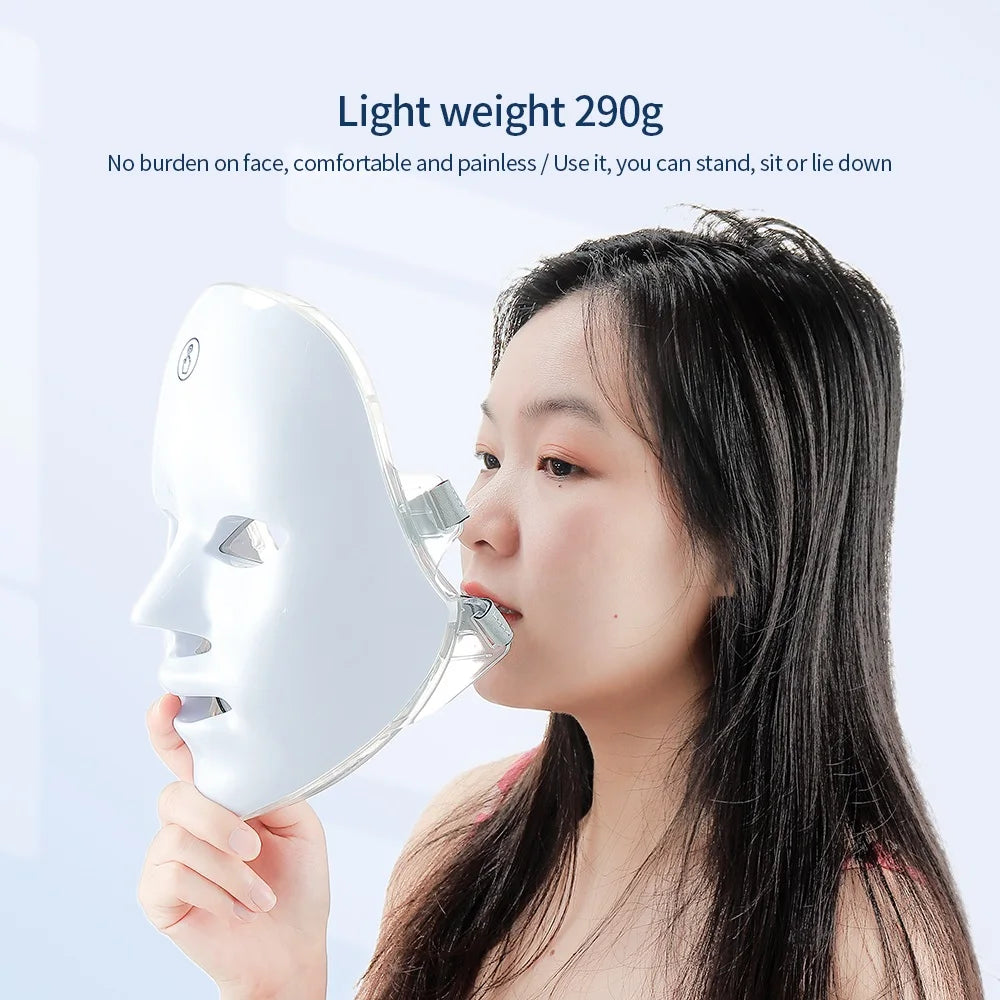 Rechargeable 7-Color LED Facial Mask For Skin Rejuvenation - EverGrowMarkeplace