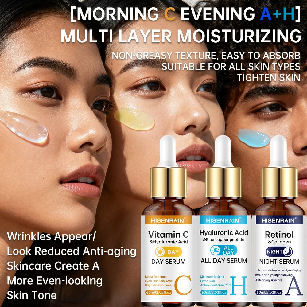 Vitamin C Retinol Hyaluronic Acid Face Serum Duo - EverGrowMarkeplace