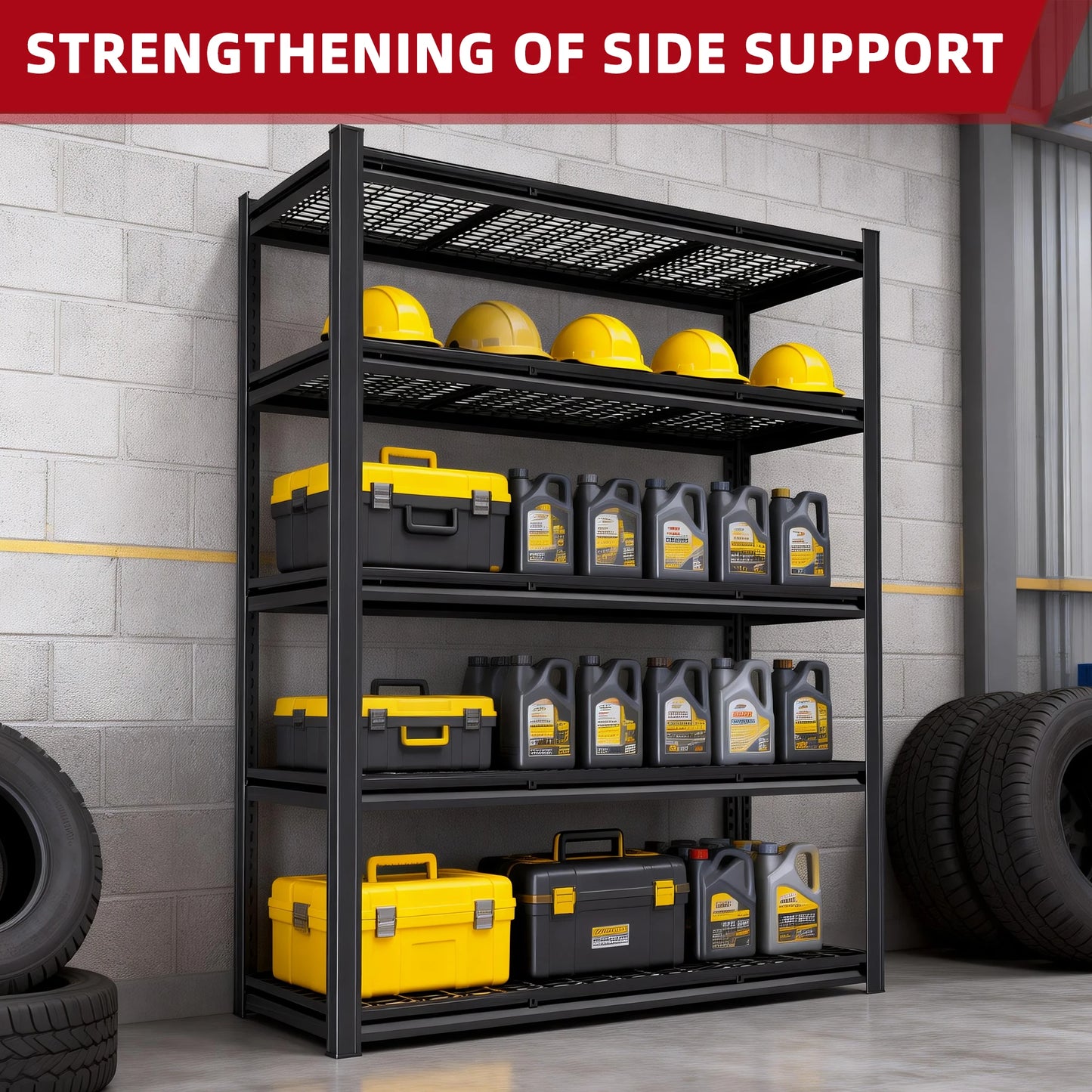 Heavy Duty Metal Storage Rack 5-Tier Adjustable Shelf